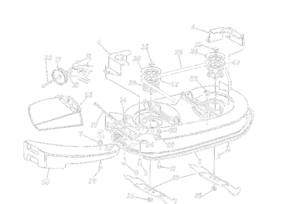 Deck Assembly/Blades Diagram and Parts List for 13AH660F372 1997 Yard Machines Lawn Tractor
